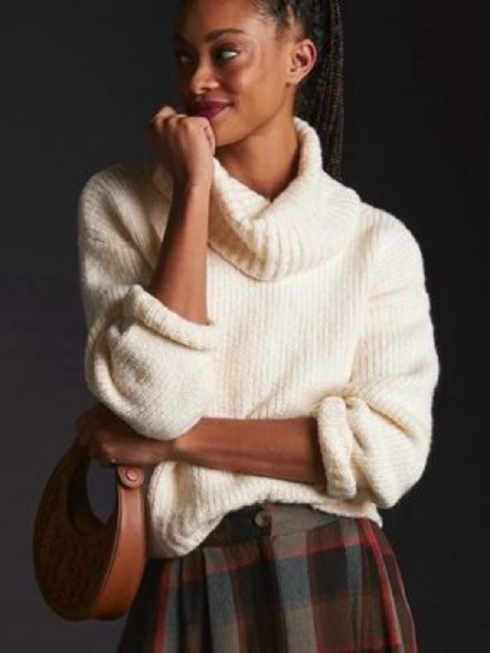 Anthropologie Pilcro Ivory Turtleneck Sweater Size XS Cozy Coastal NEW